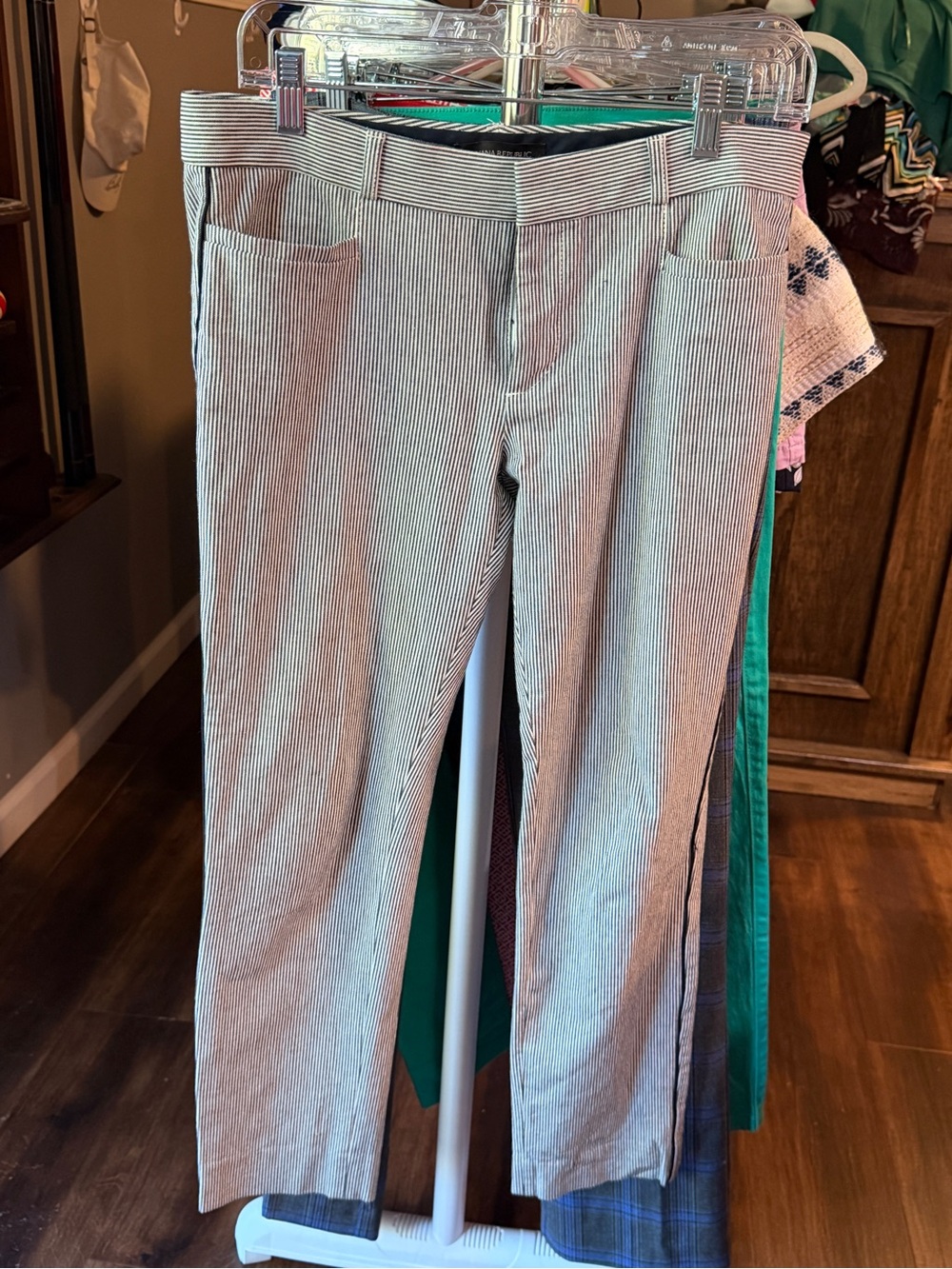 Banana Republic Straight-Leg Pinstripe Jeans - Black & White
